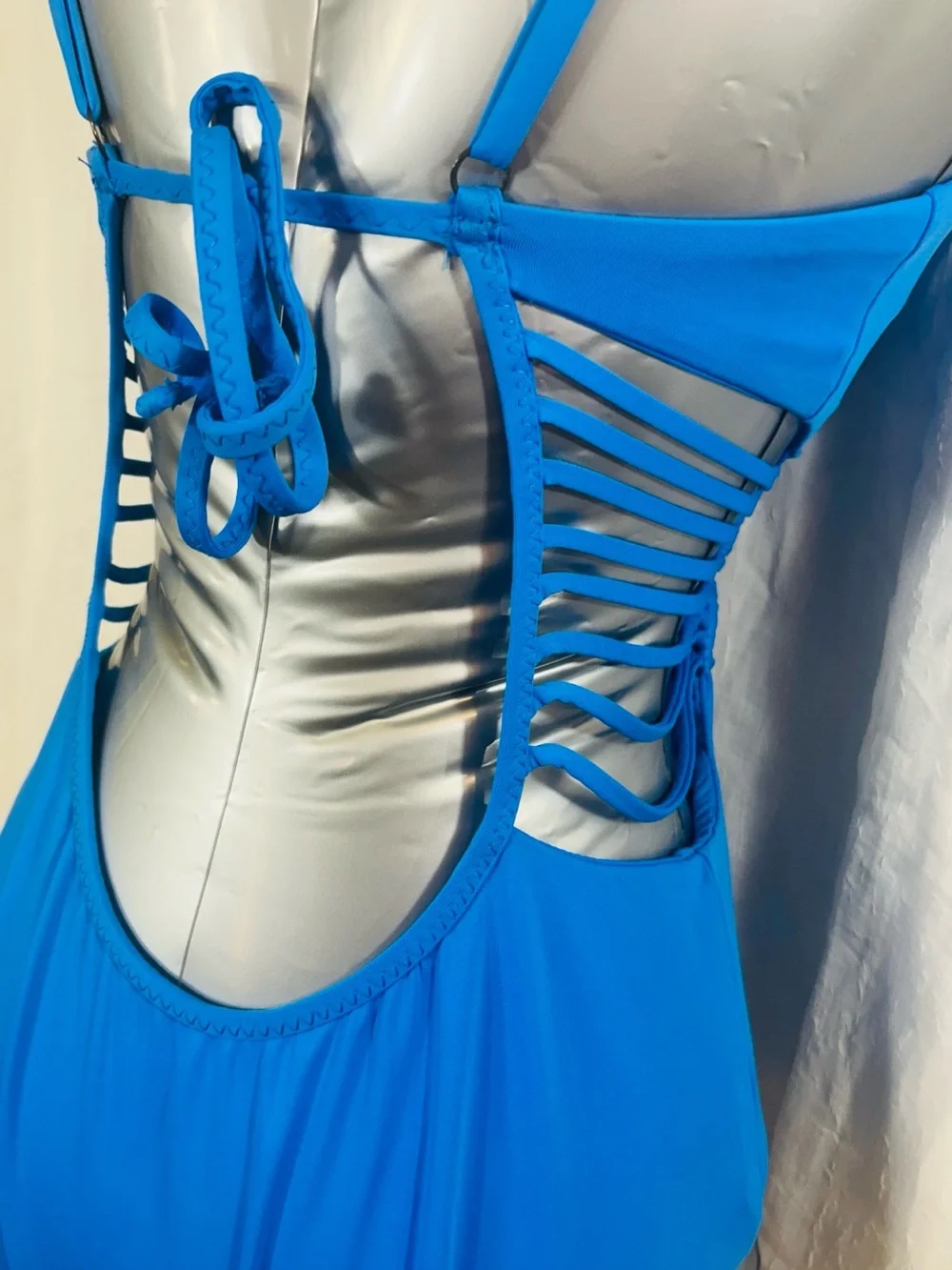 Michael Kors Cobalt Strappy Deep-V One-Piece Swimsuit